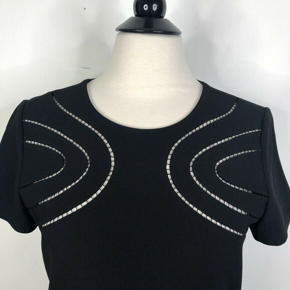 DVF Diane Von Furstenberg Cecilia Ladder Stitch Cutout Short Sleeve Shift Dress - Picture 7 of 12